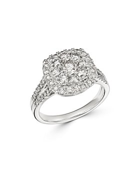 Bloomingdale's - Diamond Halo Cluster Engagement Ring in 14K White Gold, 1.5 ct. t.w. - 100% Exclusive