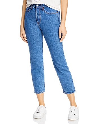 Levi's Wedgie Straight Cropped Jeans in Jive Stone | Bloomingdale's