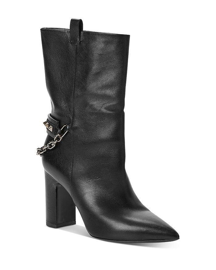Valentino Garavani Women's Rockstud Chain & Studded Boots In Black