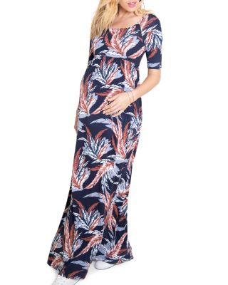 elbow sleeve maxi dress