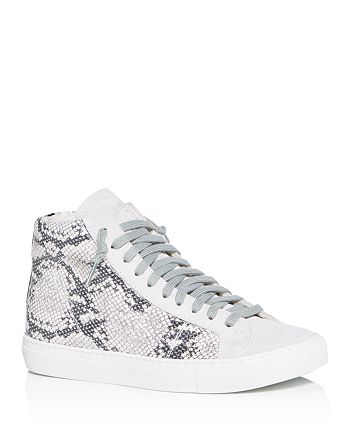 P448 Women's Star2.0 Silver Python-Embossed High-Top Sneakers ...