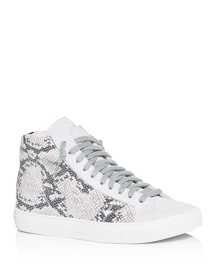 P448 WOMEN'S STAR2.0 SILVER PYTHON-EMBOSSED HIGH-TOP SNEAKERS,S20STAR2.0-W047