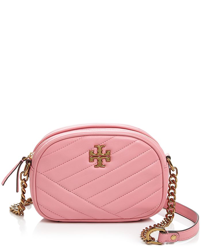 Tory Burch Kira Chevron Small Quilted Leather Camera Crossbody In Pink ...