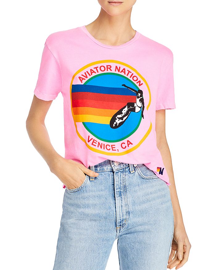 Aviator Nation Logo Graphic Tee - 100% Exclusive In Neon Pink