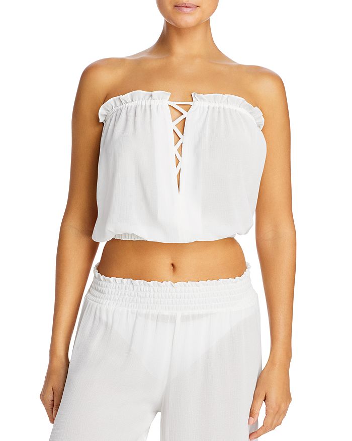 RAMY BROOK MIKA CROPPED TOP SWIM COVER-UP,C1018101
