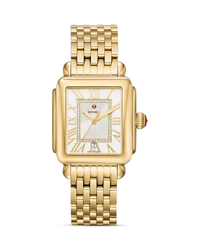 Michele Deco Madison Watch, 33mm In White/gold