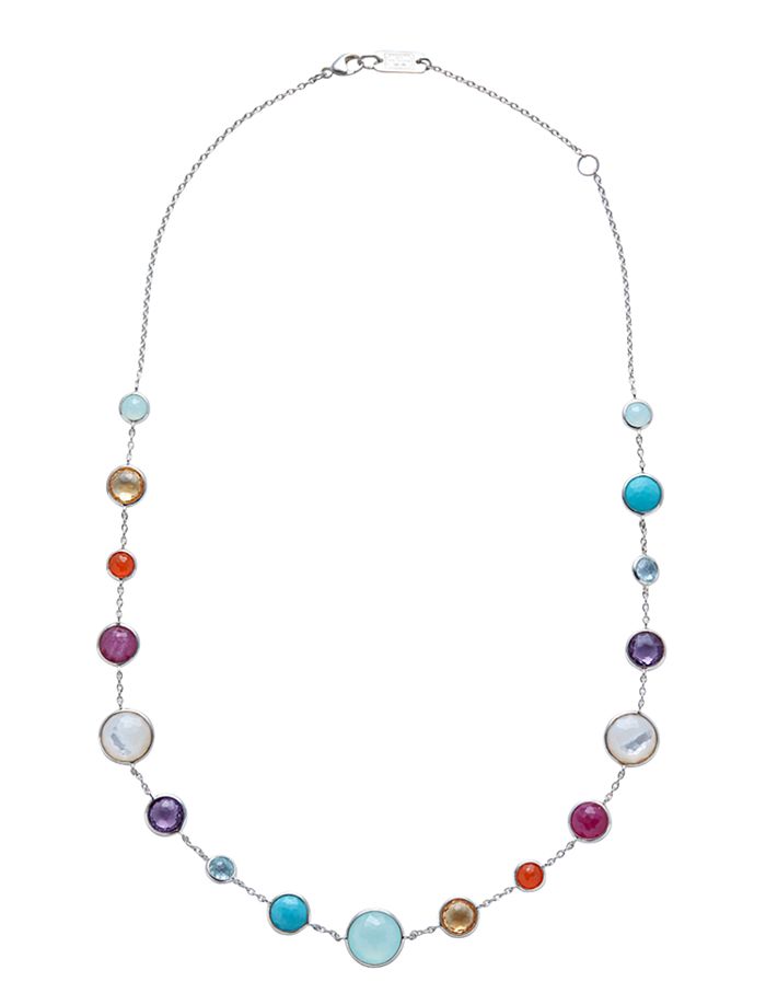 Shop Ippolita Sterling Silver Lollipop Lollitini Multi-gemstone Statement Necklace, 18 In Multi/silver