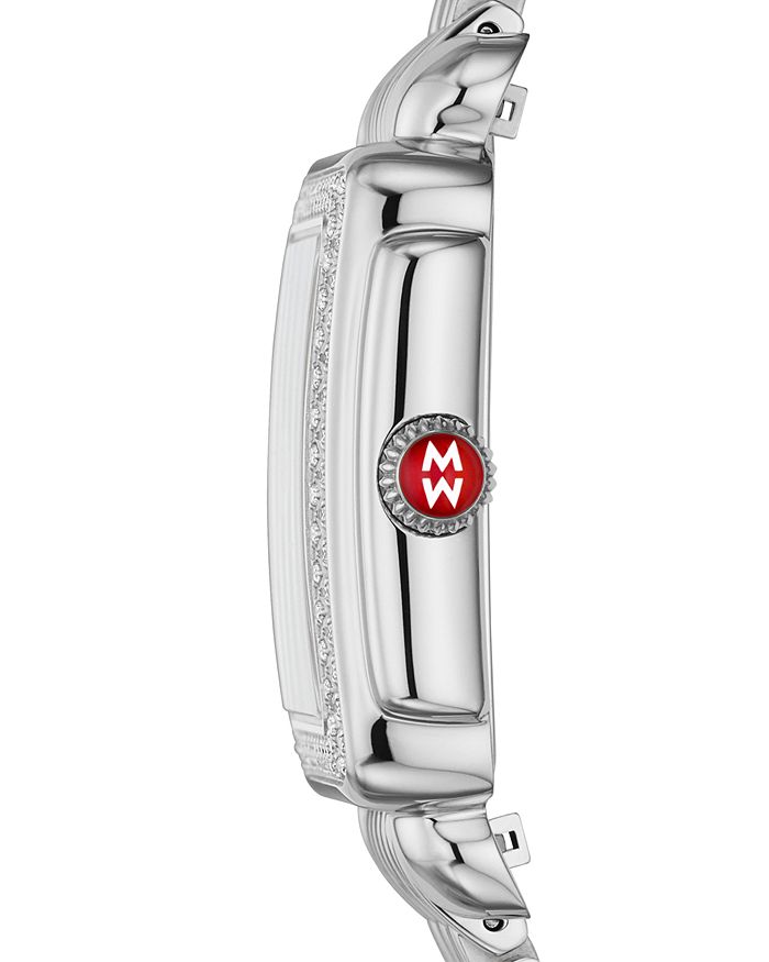 Shop Michele Deco Madison Mid Watch, 29mm In White/silver