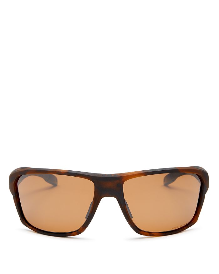 Oakley Men's Split Shot Polarized Square Sunglasses, 64mm In Brown Tortoise/prizm Tungsten Polarized