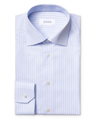 Eton Cotton Vertical Stripe Contemporary Fit Dress Shirt | Bloomingdale's