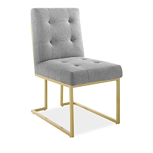 Modway Privy Gold Stainless Steel Upholstered Fabric Dining Accent Chair In Gray