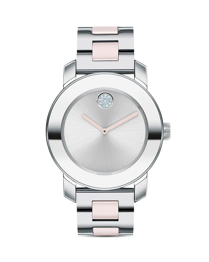 Shop Movado Bold Ceramic & Stainless Steel Bracelet Watch, 36mm In Silver