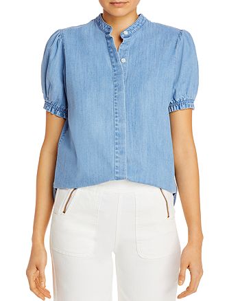 Frame Puff Sleeve Chambray Blouse Bloomingdale S