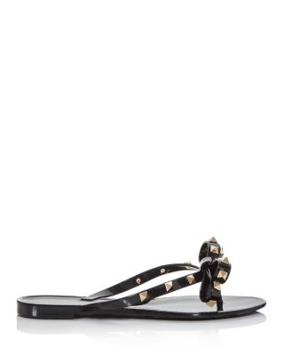 Women's Summer Rockstud PVC Thong Sandals