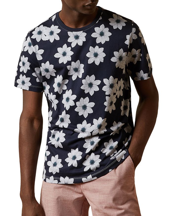 TED BAKER NADE COTTON FLORAL PRINT TEE,241602
