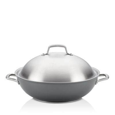 Anolon - Accolade Hard-Anodized Precision Forge 13.5" Wok with Lid, Moonstone