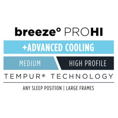 Breeze ProHi Medium Memory Foam Pillow, Queen