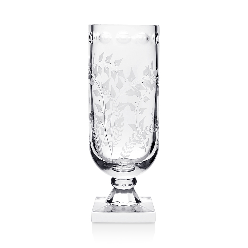 William Yeoward Crystal Fern Square Footed Hurricane In Clear
