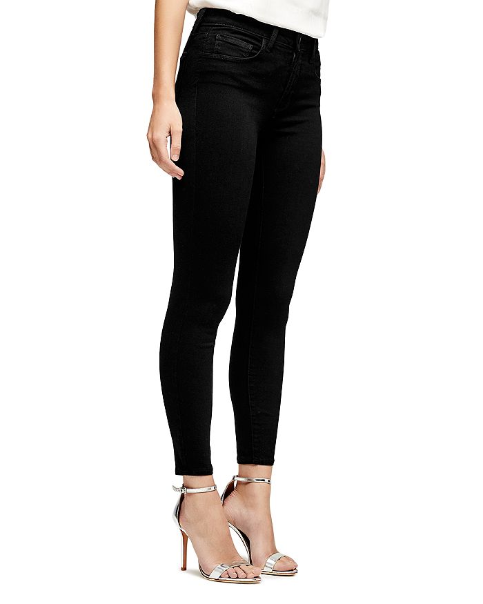Shop L Agence Margot High-rise Skinny Jeans In Noir