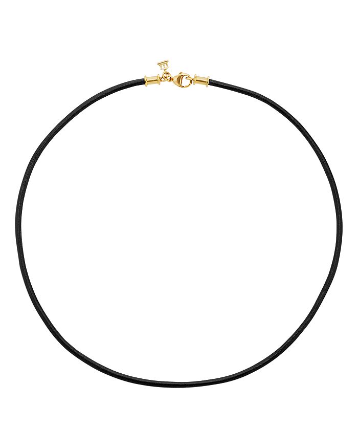 TEMPLE ST CLAIR 18K YELLOW GOLD BLACK LEATHER CORD NECKLACE, 18,N00001-BLK18