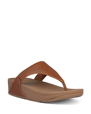Shop Fitflop Women's Lulu Slip On Thong Wedge Sandals In Light Tan
