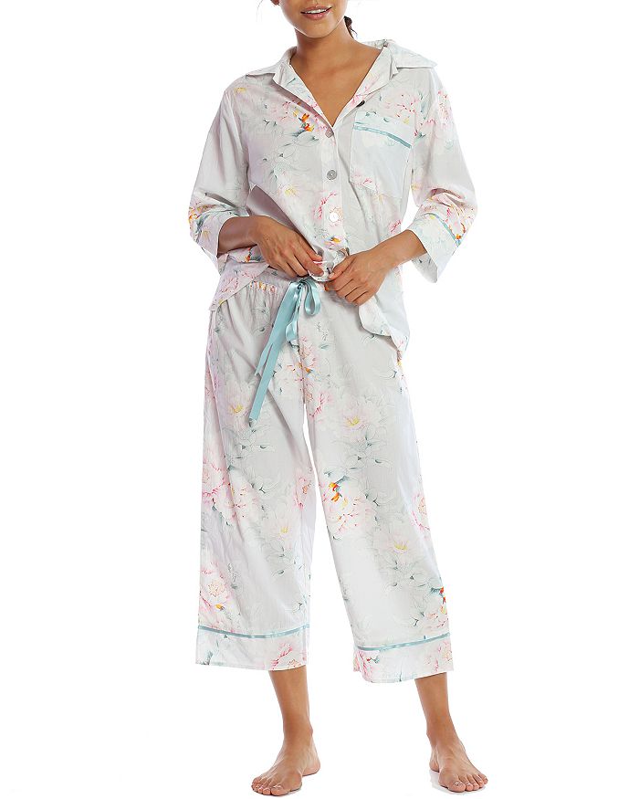 Papinelle Adele Floral Print Cropped Pajamas Set | Bloomingdale's