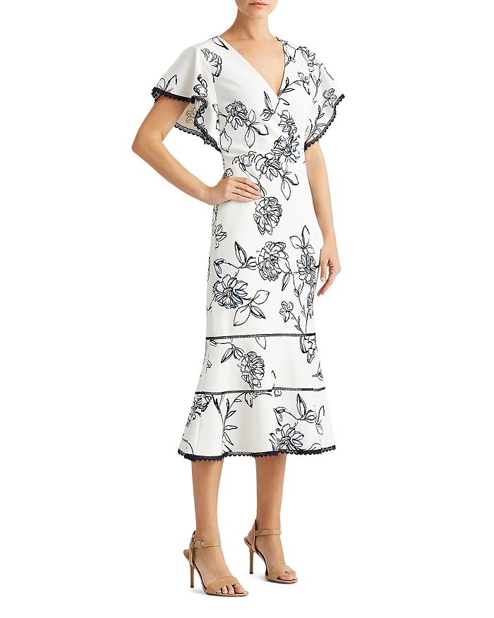 Ralph lauren shop floral jacquard dress