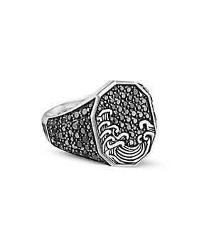 David Yurman - Waves Signet Ring with Pavé Black Diamonds