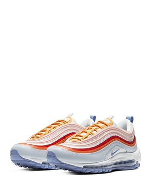 Nike Women's Air Max 97 Low Top Running Sneakers In Fire Red/pink/blue