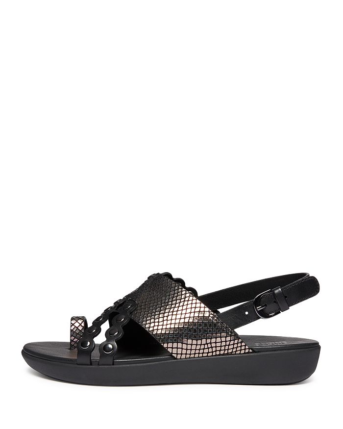 Fitflop Women's Scallop Exotic Slingback Sandals In All Black