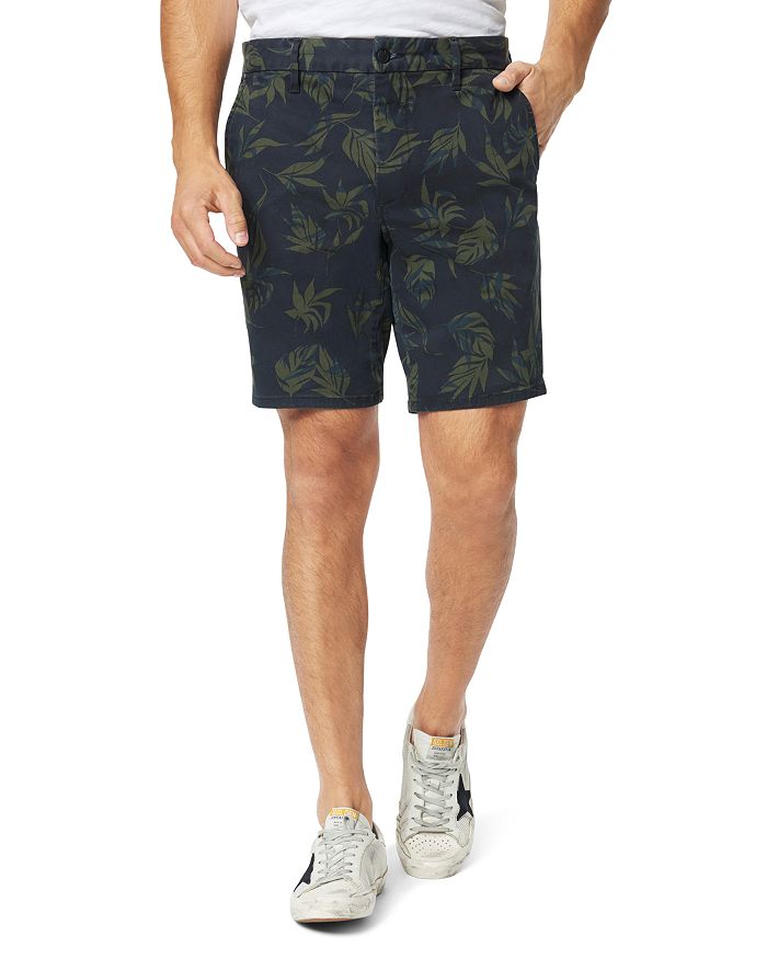 Joe's Jeans Brixton Cotton Blend Sueded Sateen Palm Print Slim Fit Shorts In Palm Print