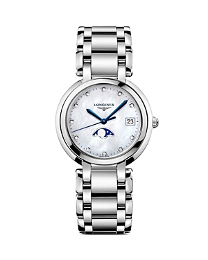 Shop Longines Primaluna Watch, 34mm In Blue/silver