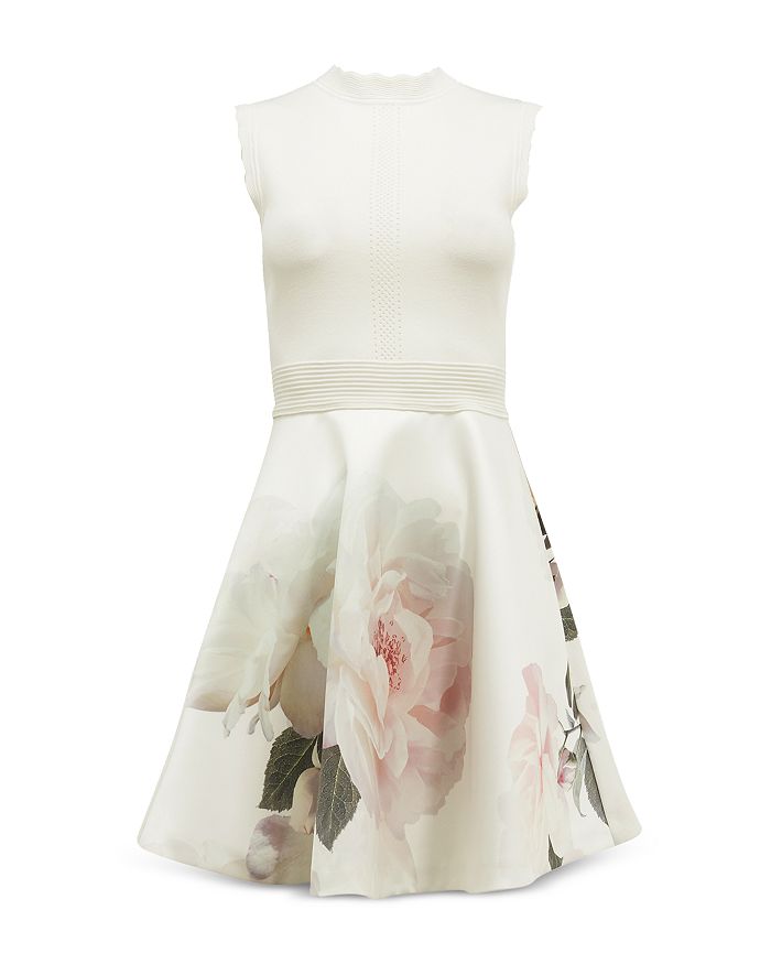 TED BAKER CORDINA FLORAL PRINT MINI SKATER DRESS