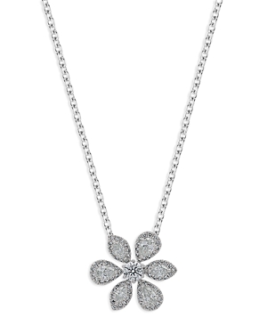 Bloomingdale's Fancy Cut Diamond Flower Pendant Necklace in 14K White Gold, 18 - 100% Exclusive