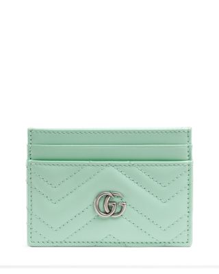 Gucci Gg Marmont Card Case In Green