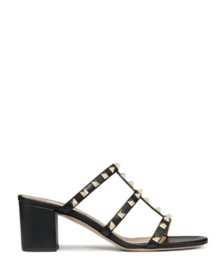 Valentino Garavani Women's Rockstud Block Heel Slide Sandals