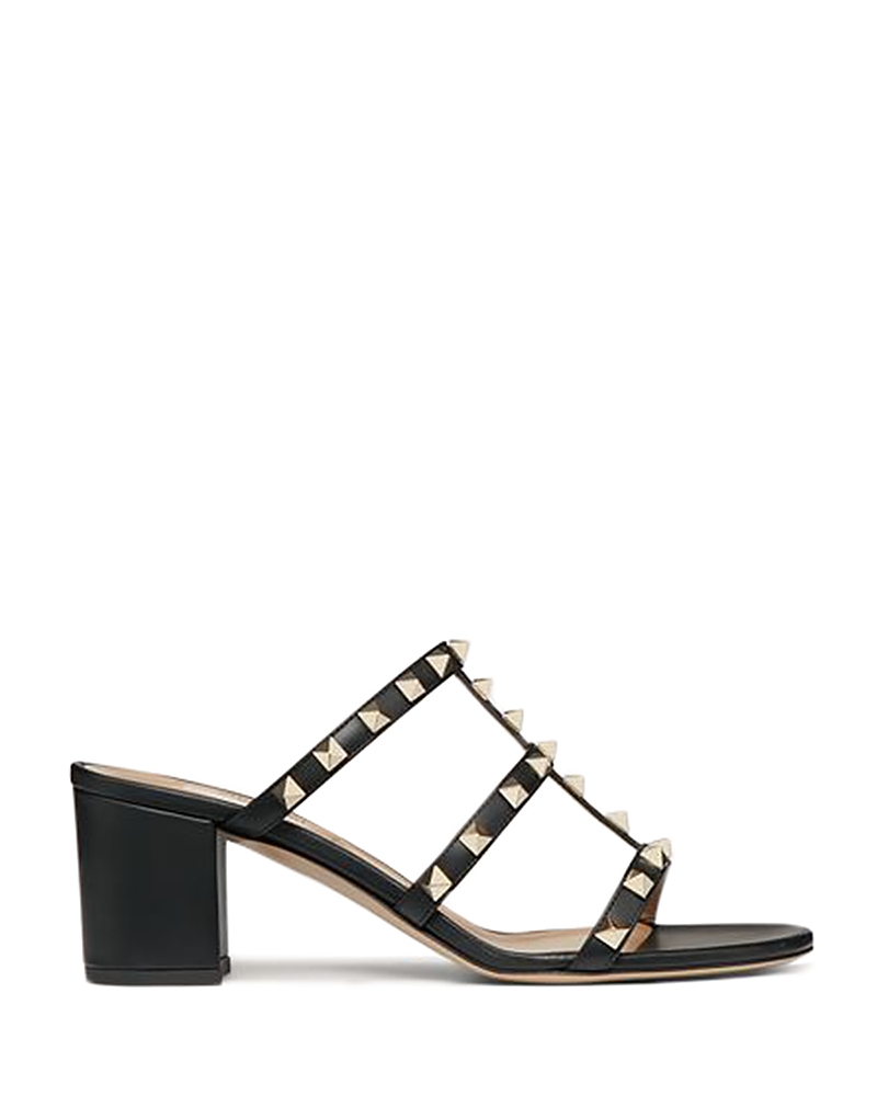 Valentino Garavani Women's Rockstud Block Heel Slide Sandals