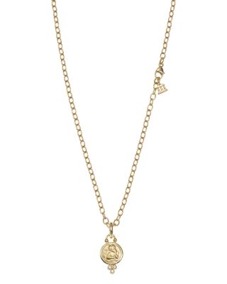 18K Gold 10mm Angel Pendant with Diamonds