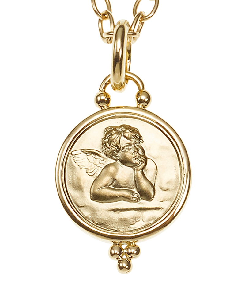 Temple St. Clair 18k Gold 14mm Angel Pendant