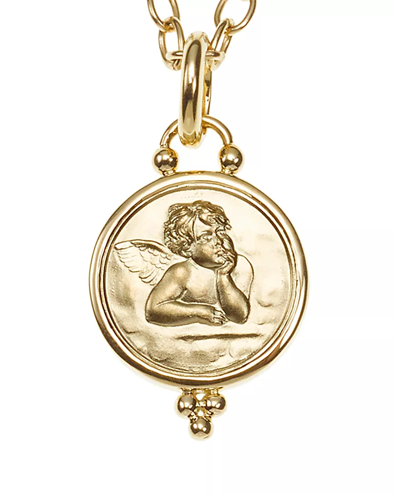Temple St. Clair 18k Gold 14mm Angel Pendant