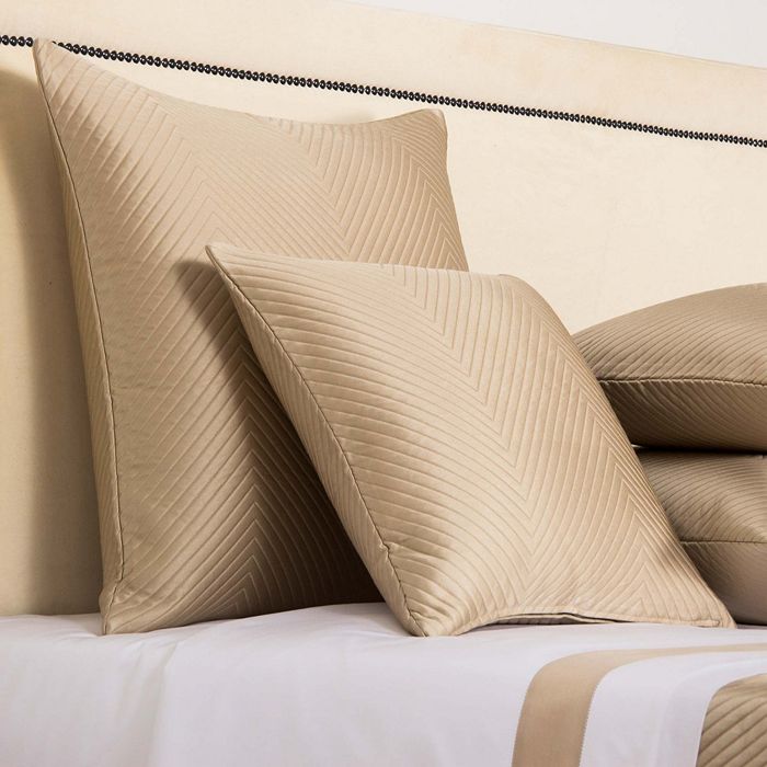 Frette Lux Herringbone Decorative Pillow, 20 X 20 In Slate Gray