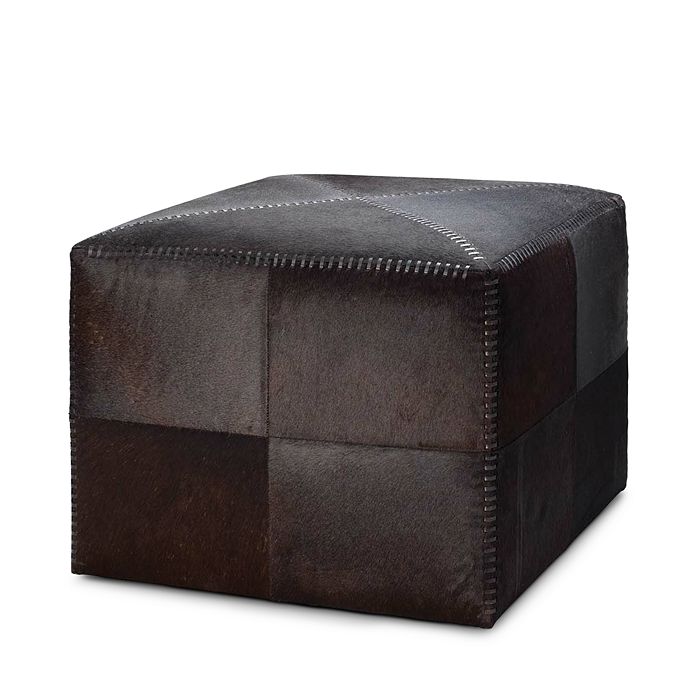 Shop Jamie Young Company Large Ottoman In Dark Brown