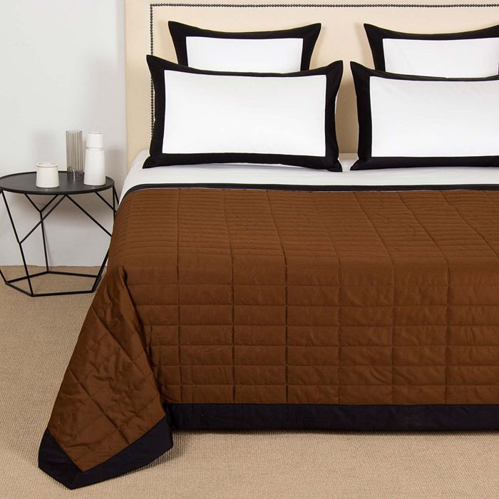 Frette Rectangular Quilt, King In Chestnut/black