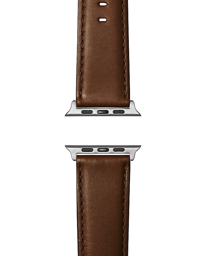 Shinola Aniline Leather Strap For Apple Watch, 20mm In Nutbrown