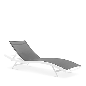 Modway Glimpse Outdoor Patio Mesh Chaise Lounge Chair In White/gray