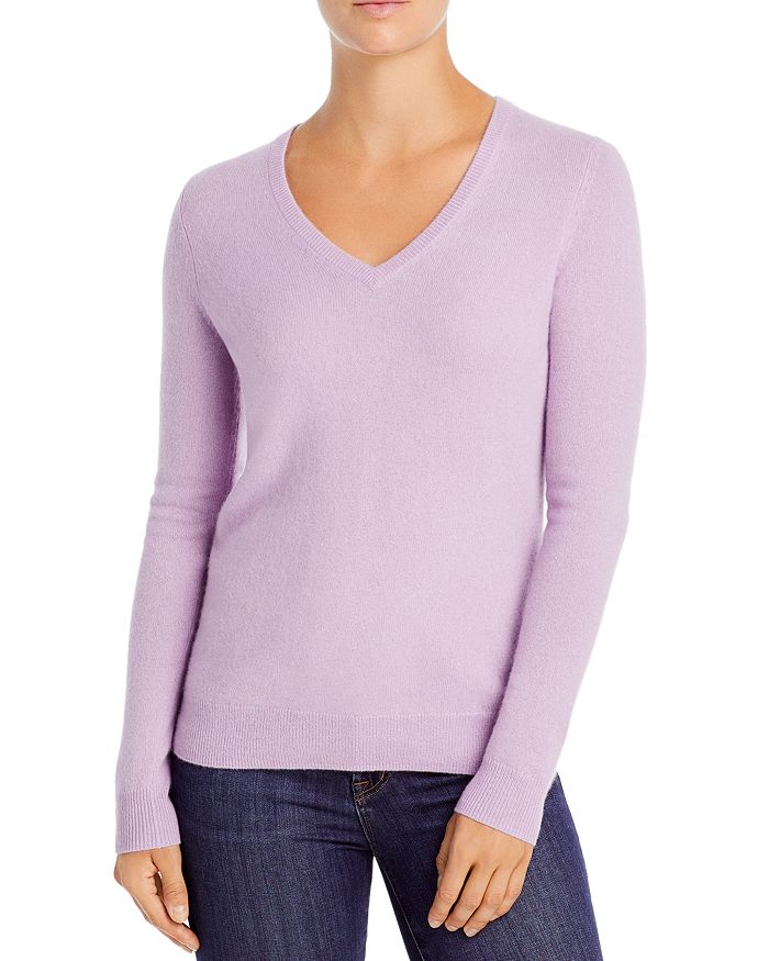C By Bloomingdale's V-neck Cashmere Sweater - 100% Exclusive In Lilac