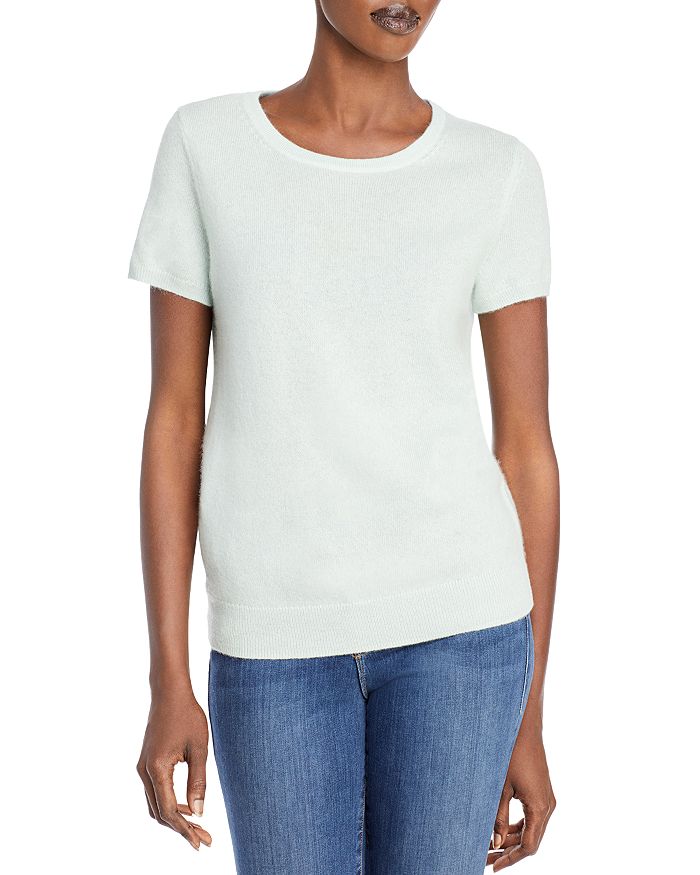 C BY BLOOMINGDALE'S C BY BLOOMINGDALE'S SHORT-SLEEVE CASHMERE SWEATER - 100% EXCLUSIVE,V9303