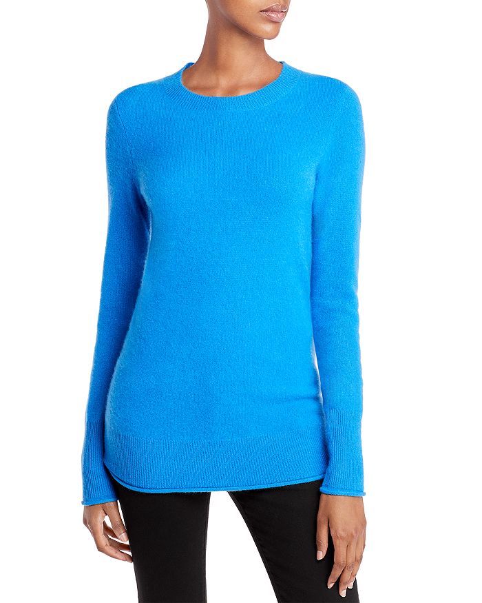 Aqua Fitted Cashmere Crewneck Sweater - 100% Exclusive In Pool Blue