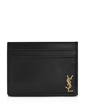 Yves Saint Laurent Bi-fold Wallet Money Clip Logo YSL Leather Black Silver  Men