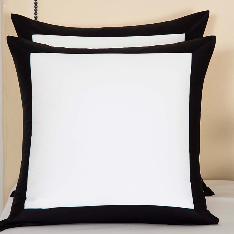 Frette Bold Euro Sham In Milk/black